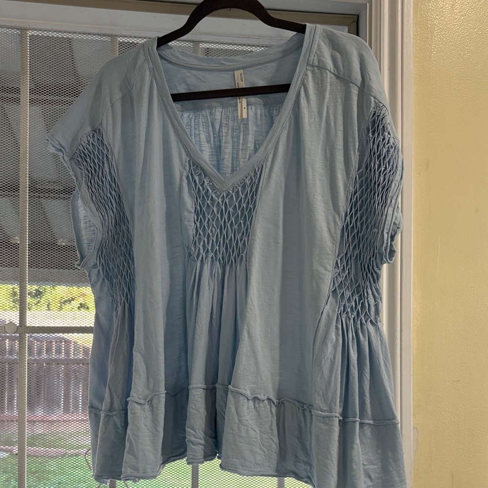 Anthropology Light Blue Women's Top size XL